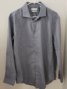Calvin Klein / Slim Fit / Mens         Size [L] Heathered Light Blue Dress Shirt